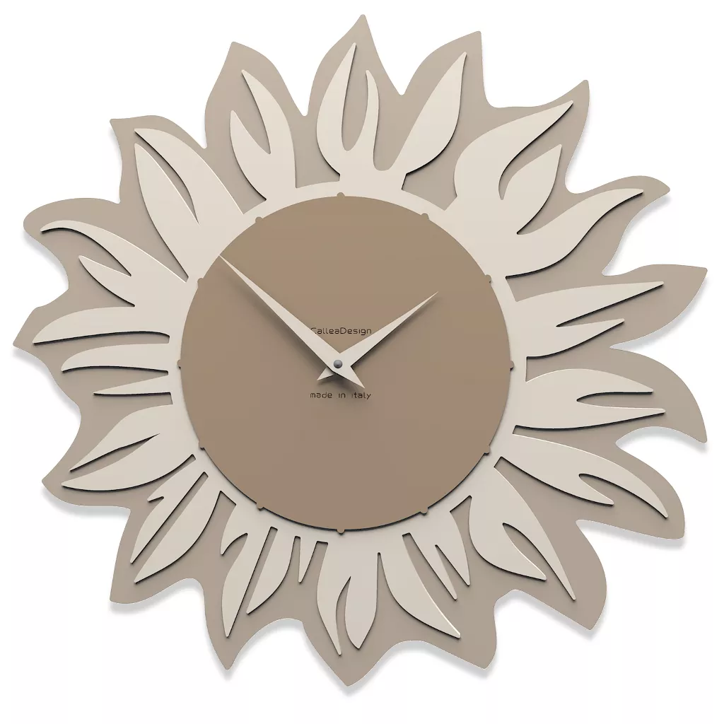 Callea Design Modern Wall Clock Sunflower Caffelatte 10 106 14caflat