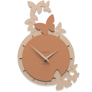 Callea design dancing butterfly wall clock tan