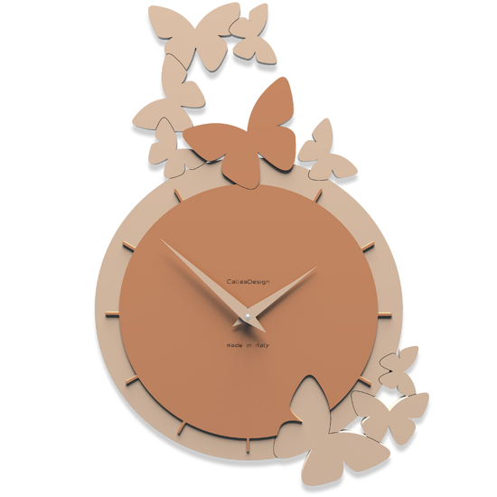 Callea design dancing butterfly wall clock tan