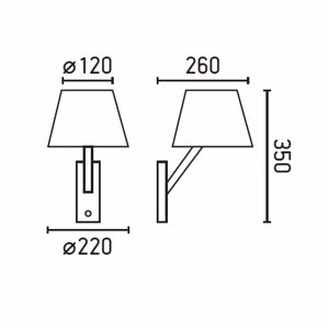 Bedside led wall light in chrome metal with white shade