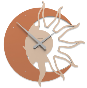 Callea design modern wall clock sun & moon terracotta