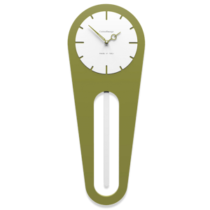 Callea design modern wall clock pendulum sally olive green