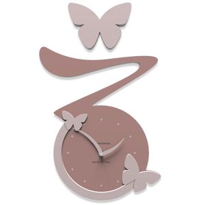 Callea design butterfly clock cloud pink