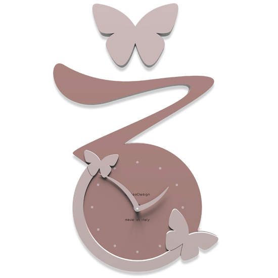 Callea design butterfly clock cloud pink