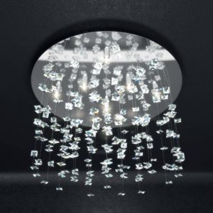 Top light flare ceiling lamp with crystals