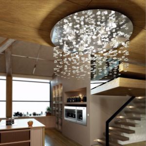 Top light flare ceiling lamp with crystals