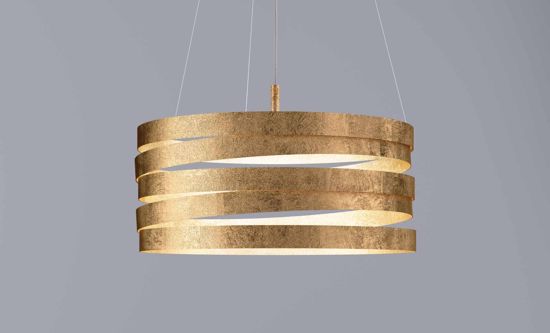 Marchetti band suspension gold leaf in metal 50cm 3 lights