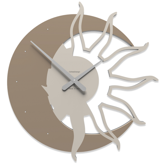 Callea design modern wall clock sun & moon caffelatte