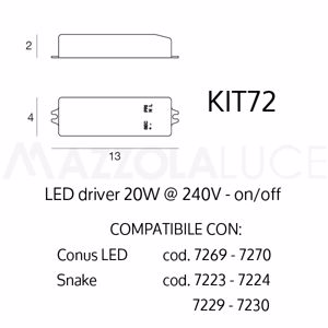 Linea light transformer driver 20w kit 72