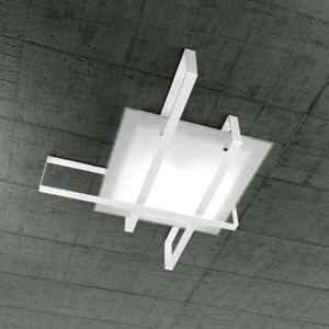 Top light cross ceiling lamp 99cm white metal and glass
