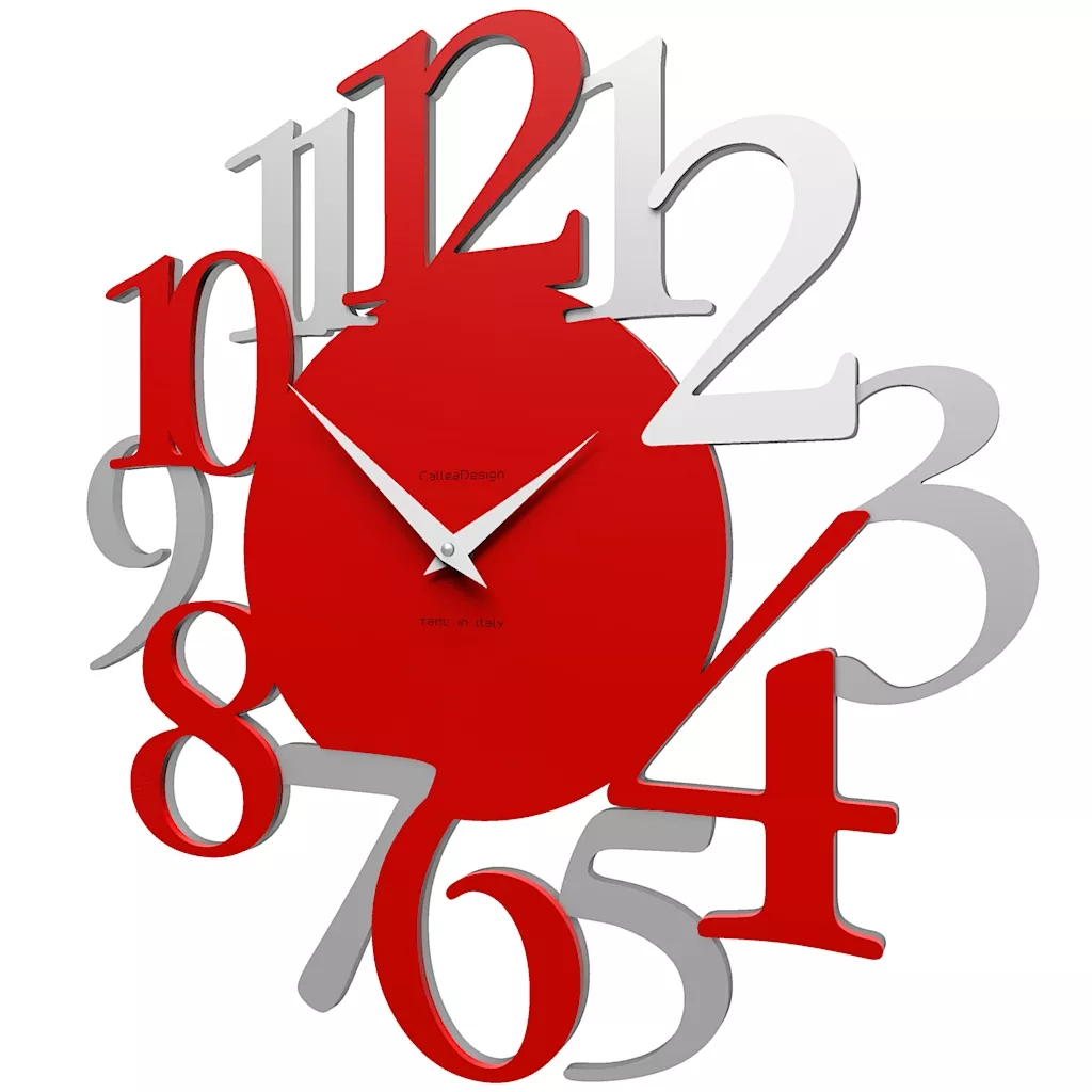 Callea design russell flame red wall clock modern design 10-020-64