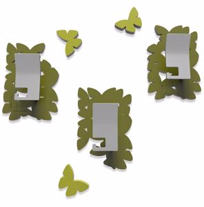 Callea design modern coat hooks wall mounted butterflies olive green
