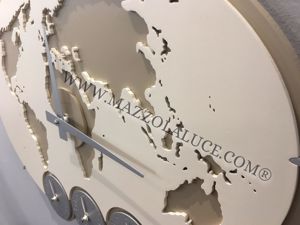 Callea design greenwich wall clock planisphere with time zones lino colour
