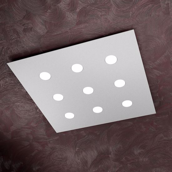 Top light area led ceiling light 9 lights white ultra slim squared design