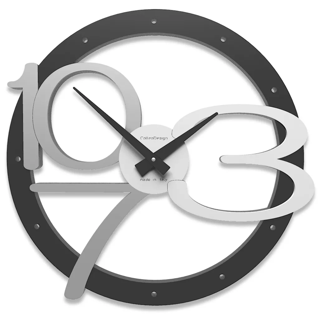 Callea design modern wall clock scarlett black and grey - 3A20