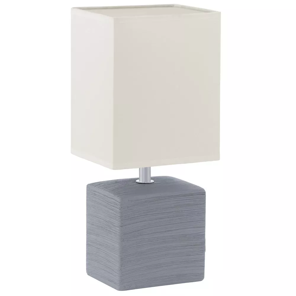 grey and white bedside lamps