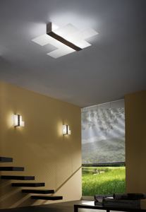 Linea light triad modern ceiling lamp 35x22 white