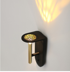 Led wall light modern design with on/off switch black and gold 2nights