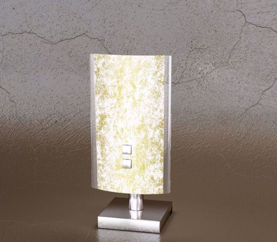 Top light shadow  bedside lamp glass with gold leaf decoration