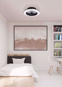 Plafoniera con ventilatore da soffitto nero design moderno silenzioso