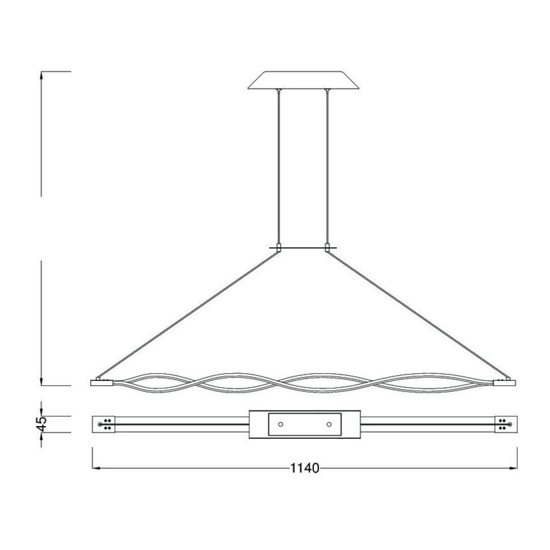 Suspension led design ultramodern 2x18w 3000k 2520lm