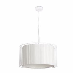 Faro linda suspension in white metal and shade in white fabric