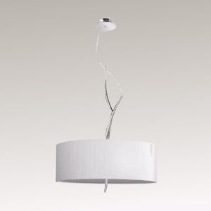 Mantra eve chrome - off white 3-light pendant lamp contemporary design