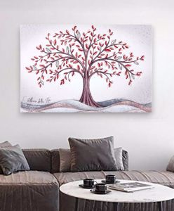 Quadro albero della vita 80x56 moderno rosso bongelli preziosi