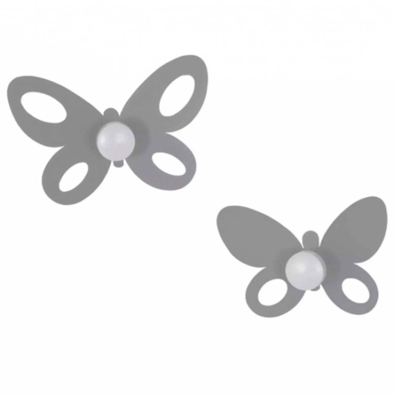 Arti e mestieri butterfly set of 2 wall hooks aluminium colour - 3DFD