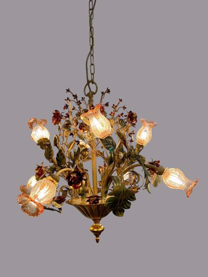 Classic Florentine wrought iron chandelier for living room 8 lights promotion last piece fp