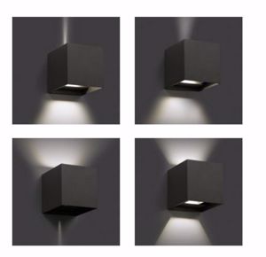 Applique per esterni cubo 7w 4000k antracite luce orientabile