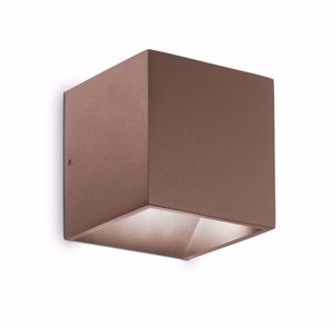 Ideal lux rubik ap 3000k applique da esterno corten ip54 cubo 