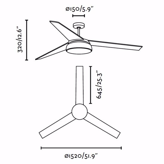 Faro vulcano ceiling fan blades modern design