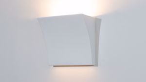 Applique di gesso ceramica led 9w 4000k bianca pitturabile design moderna