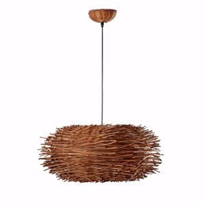 Faro nido suspension in brown rattan