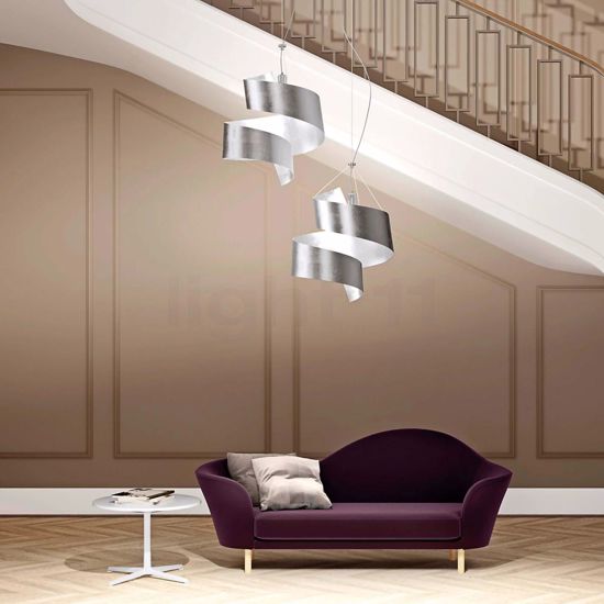 Garagoi pendant light by marchetti lighting silver leaf painted