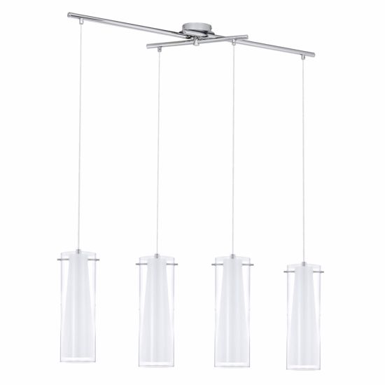 4-light modern pendant light in glass for living room or above dining table