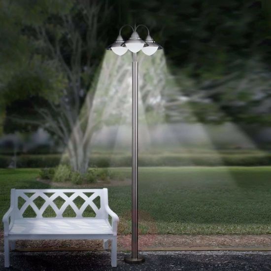 Eglo steel outdoor pedestal lamp 220cm 3 lights