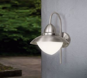 Eglo outdoor wall light with motion sensor steel and glass