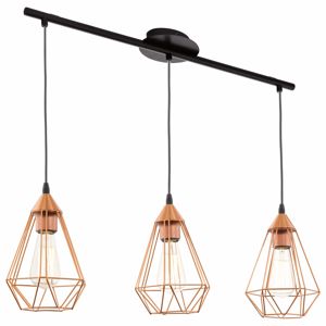 Eglo tarbes suspension design vintage three lights rail color copper