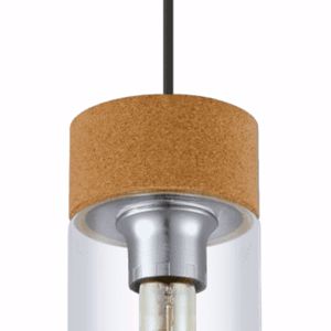 Little glass vintage pendant light above kitchen island