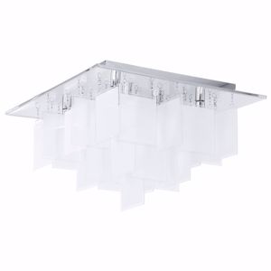 Eglo condrada modern ceiling lamp square white glass