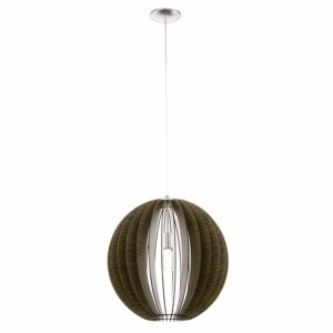 Minimal pendant light ø50 dark brown wood