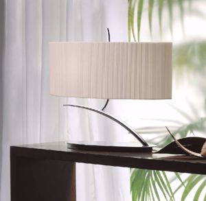 Mantra eve chrome - off white oval table lamp modern/contemporary design