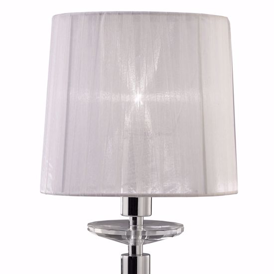 Table lamp chrome and crystals with shade