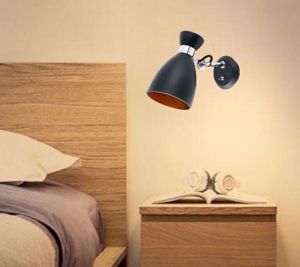 Retro wall light adjustable modern black and gold colour finishing