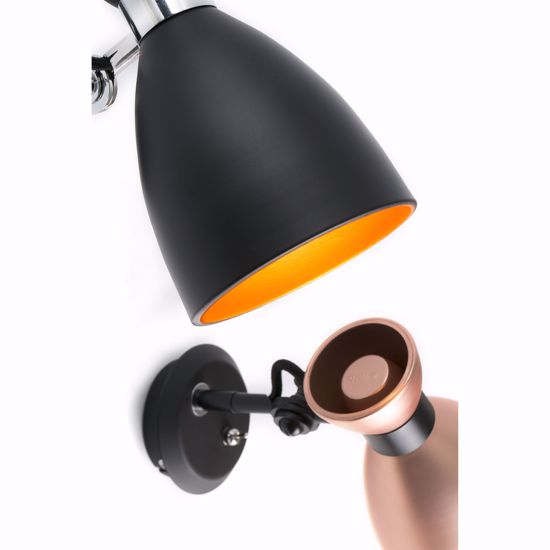 Retro wall light adjustable modern black and gold colour finishing