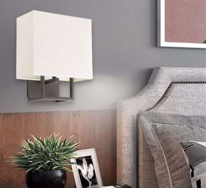 Faro vesper brown wall lamp with beige shade