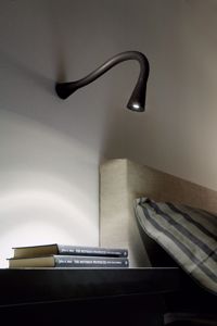 Linea light snake led adjustable bedside wall lamp 42cm ø5cm black