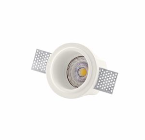 Isyluce round recessed spotlight in gypsum for false ceiling